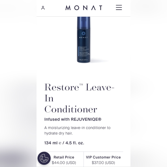 Monat Hair Monat Restore Leave In Conditioner Poshmark